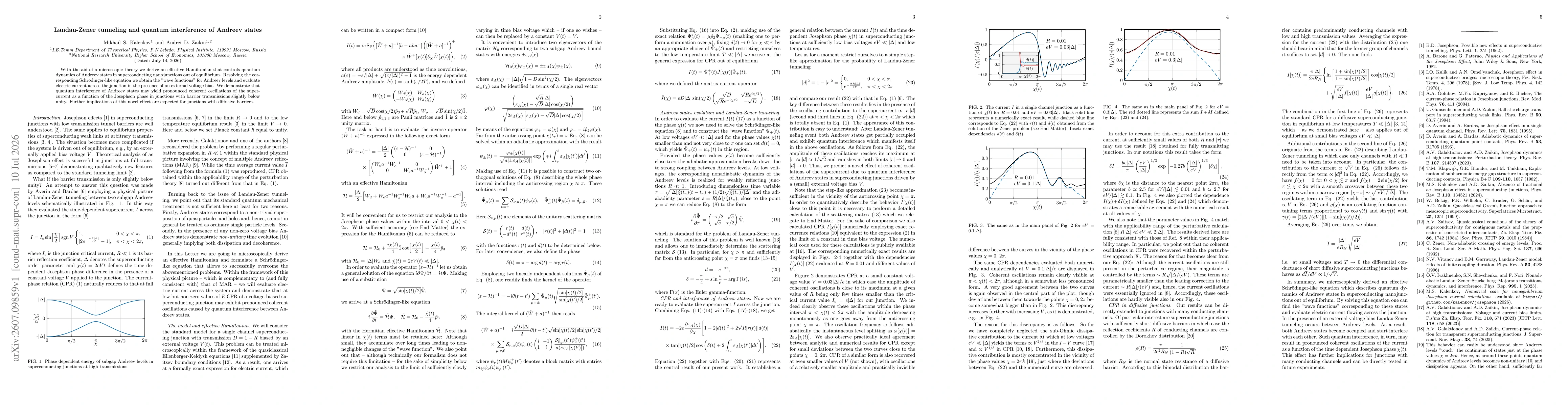 Thumbnail for Landau-Zener tunneling and quantum interference of Andreev states