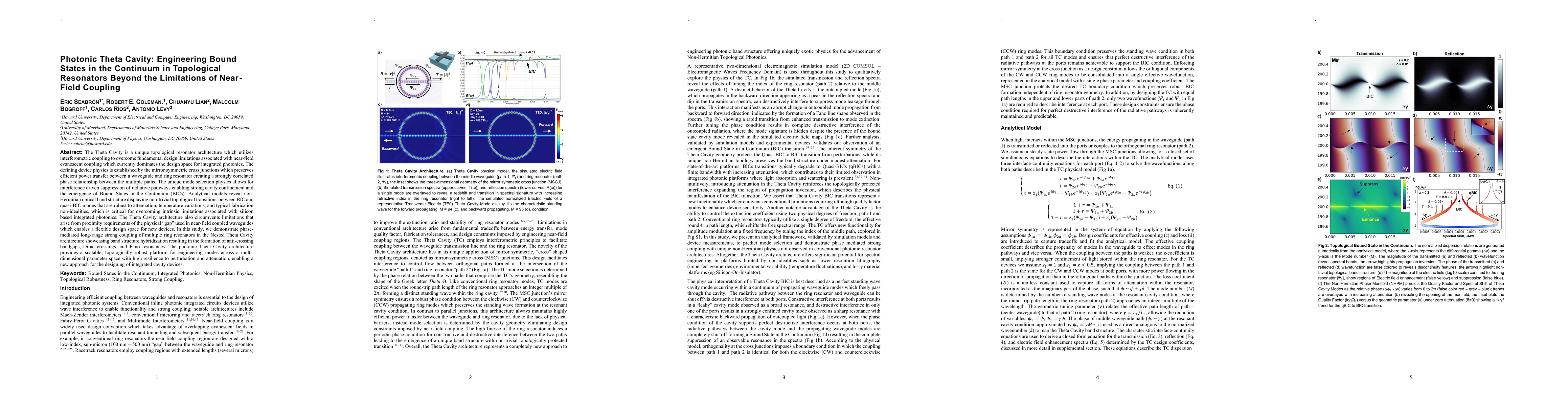 Thumbnail for Photonic Theta Cavity: Engineering Bound States in the Continuum in Topological Resonators Beyond the Limitations of Near Field Coupling