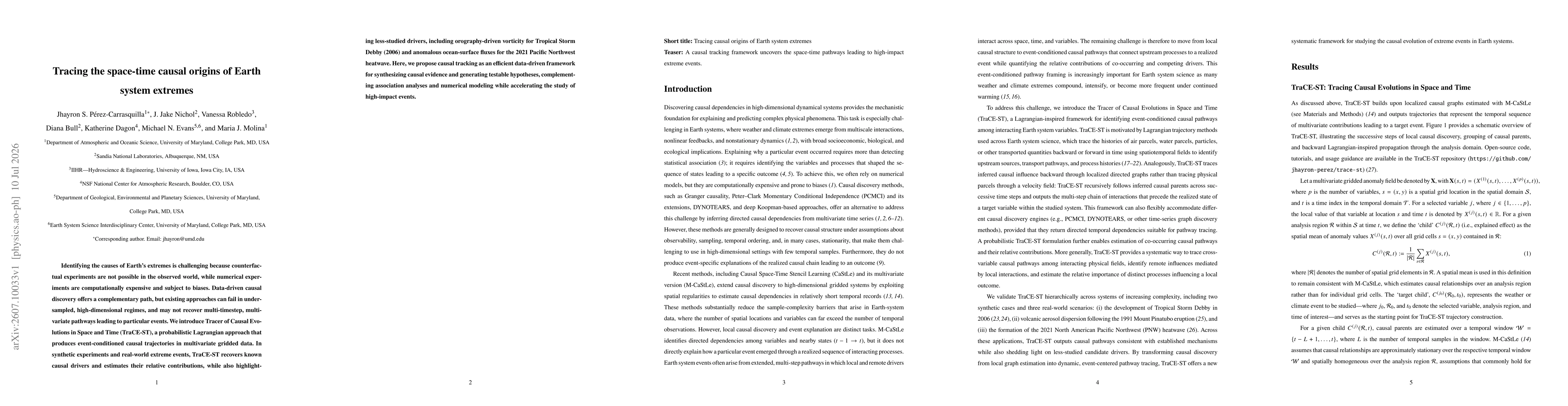 Thumbnail for Tracing the space-time causal origins of Earth system extremes