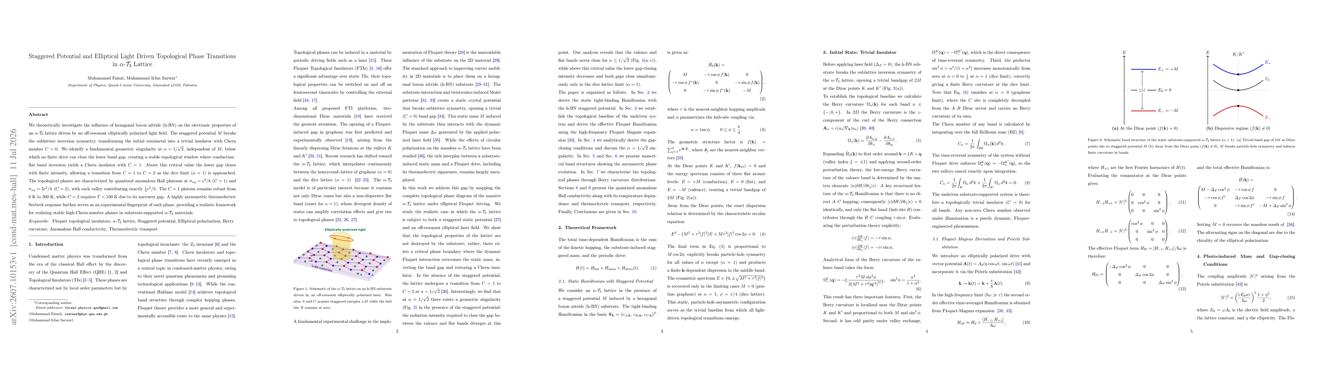 Thumbnail for Staggered Potential and Elliptical Light Driven Topological Phase Transitions in $α$-$\mathcal{T}_{3}$ Lattice