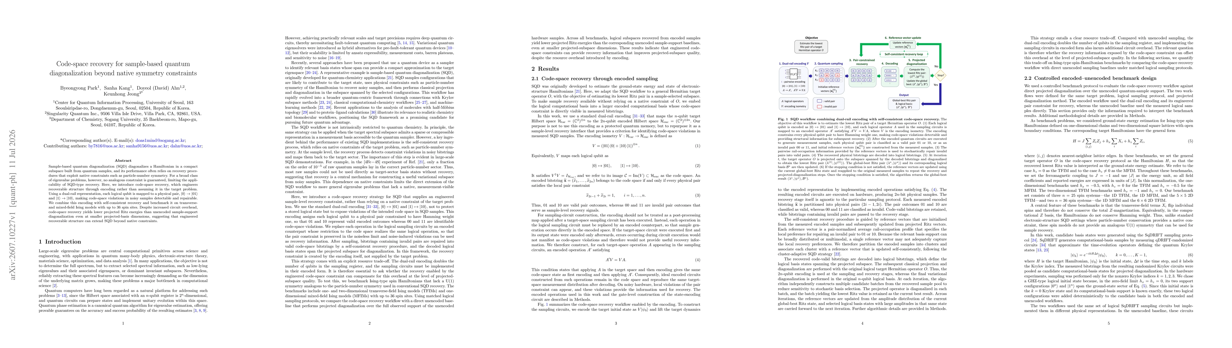 Thumbnail for Code-space recovery for sample-based quantum diagonalization beyond native symmetry constraints