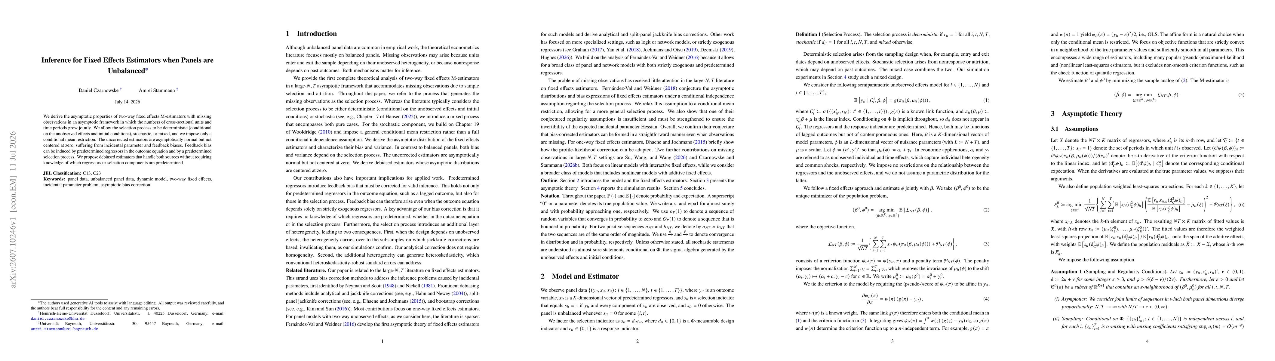Thumbnail for Inference for Fixed Effects Estimators when Panels are Unbalanced