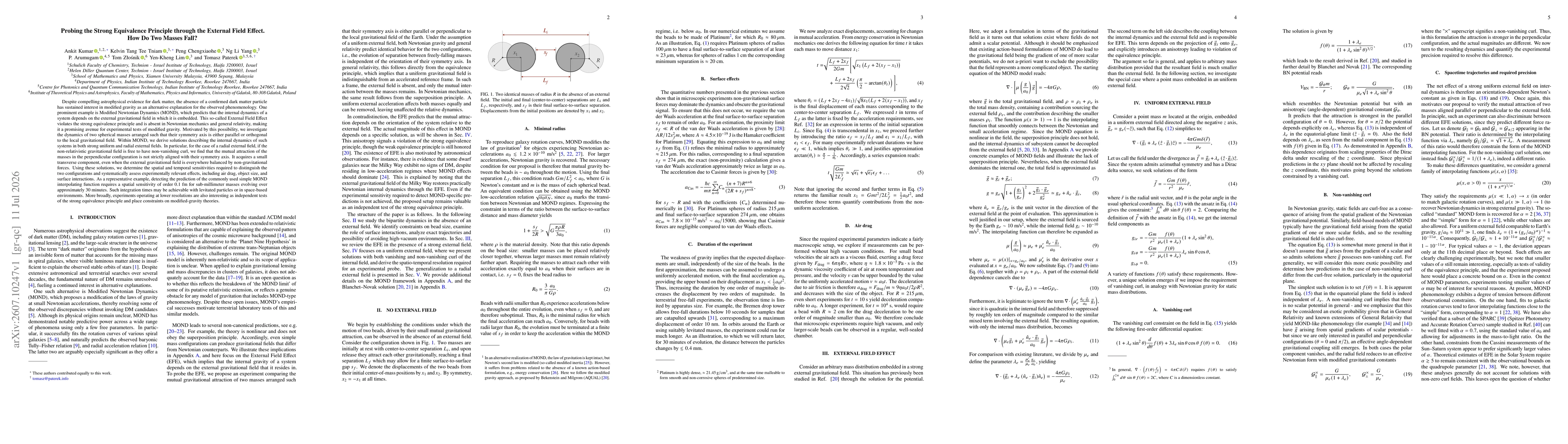 Thumbnail for Probing the Strong Equivalence Principle through the External Field Effect. How Do Two Masses Fall?
