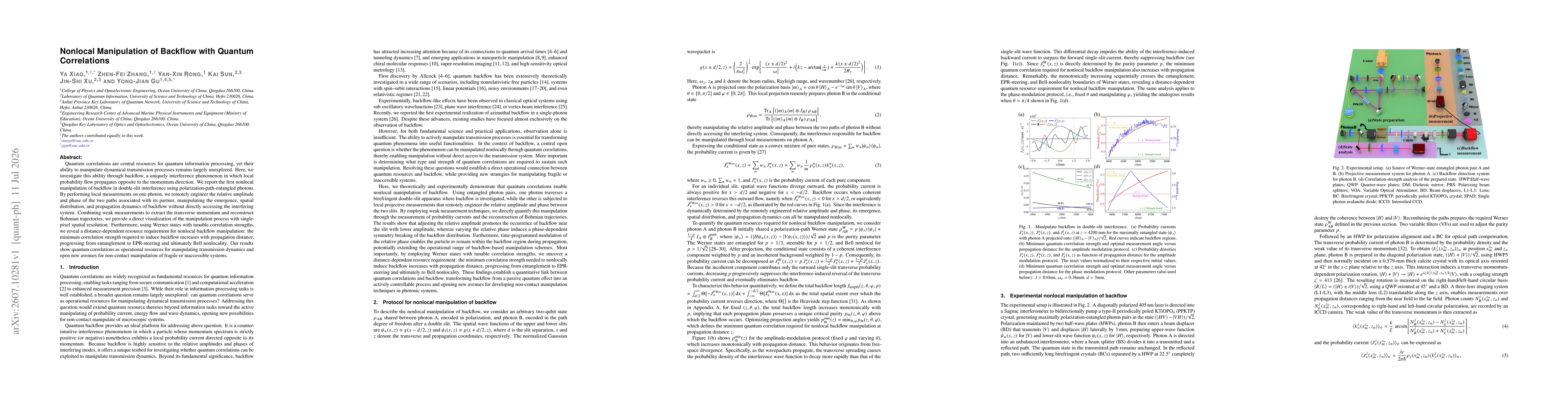 Thumbnail for Nonlocal Manipulation of Backflow with Quantum Correlations