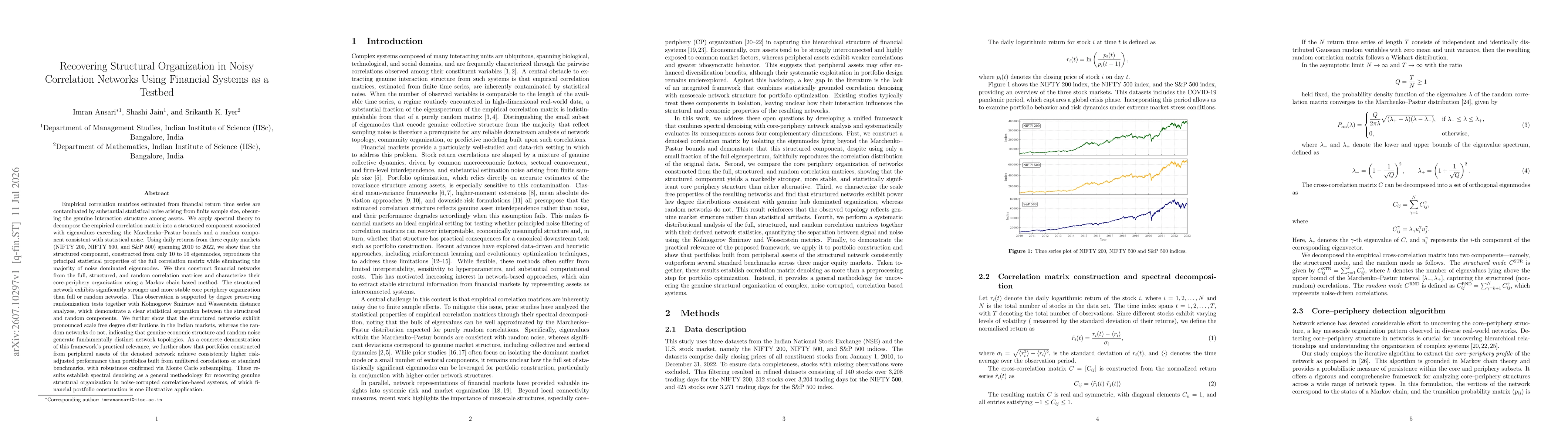 Thumbnail for Recovering Structural Organization in Noisy Correlation Networks Using Financial Systems as a Testbed