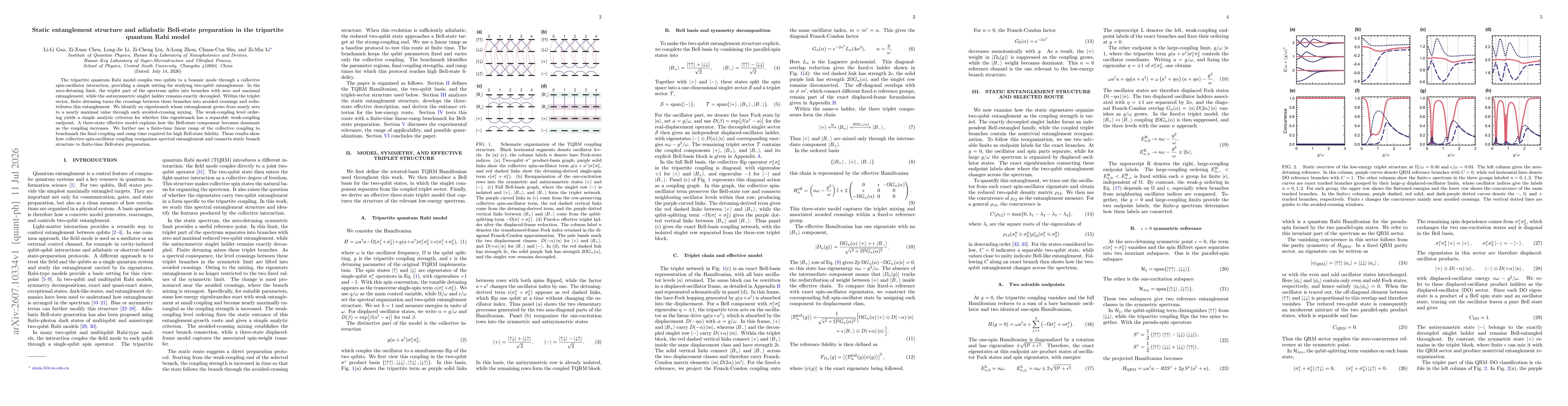 Thumbnail for Static entanglement structure and adiabatic Bell-state preparation in the tripartite quantum Rabi model