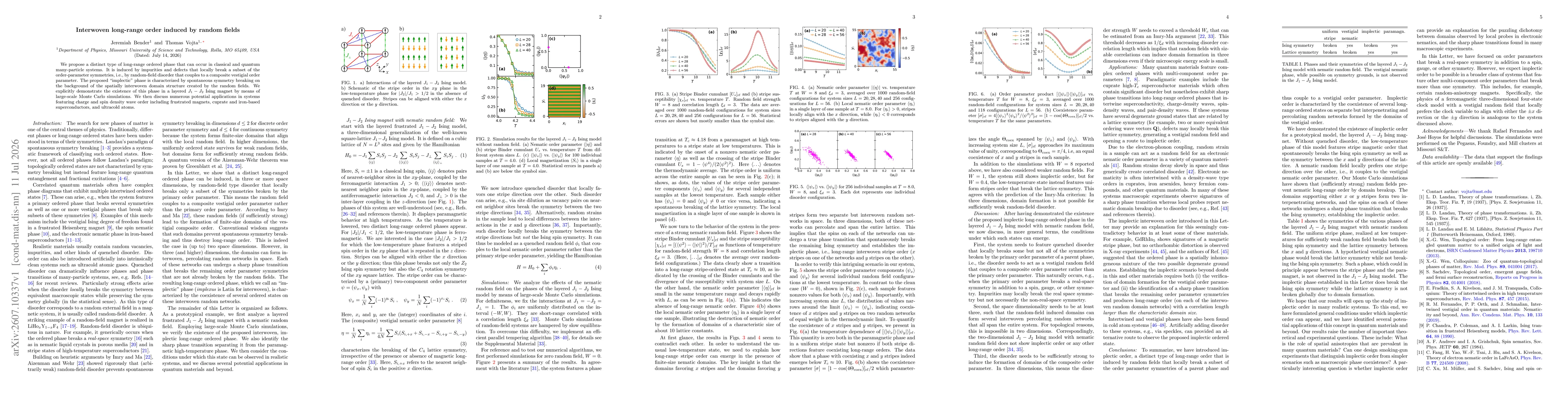 Thumbnail for Interwoven long-range order induced by random fields