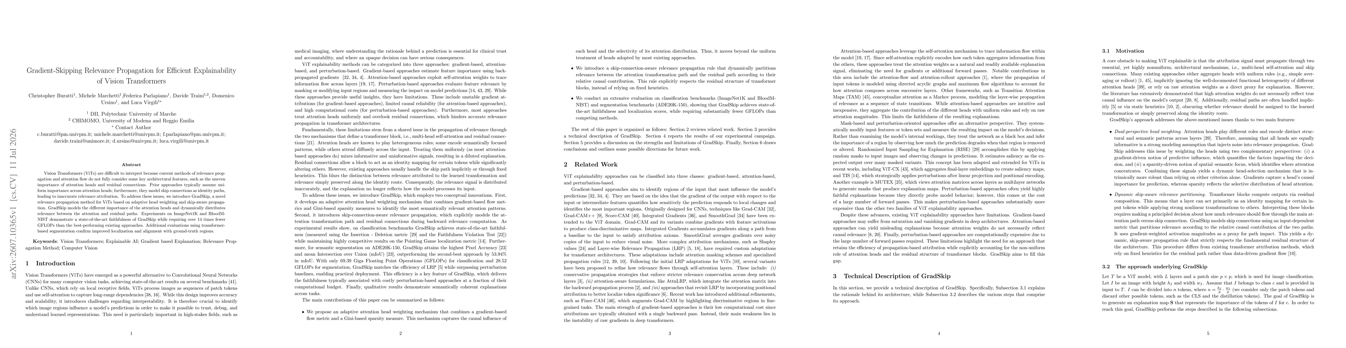 Thumbnail for Gradient-Skipping Relevance Propagation for Efficient Explainability of Vision Transformers