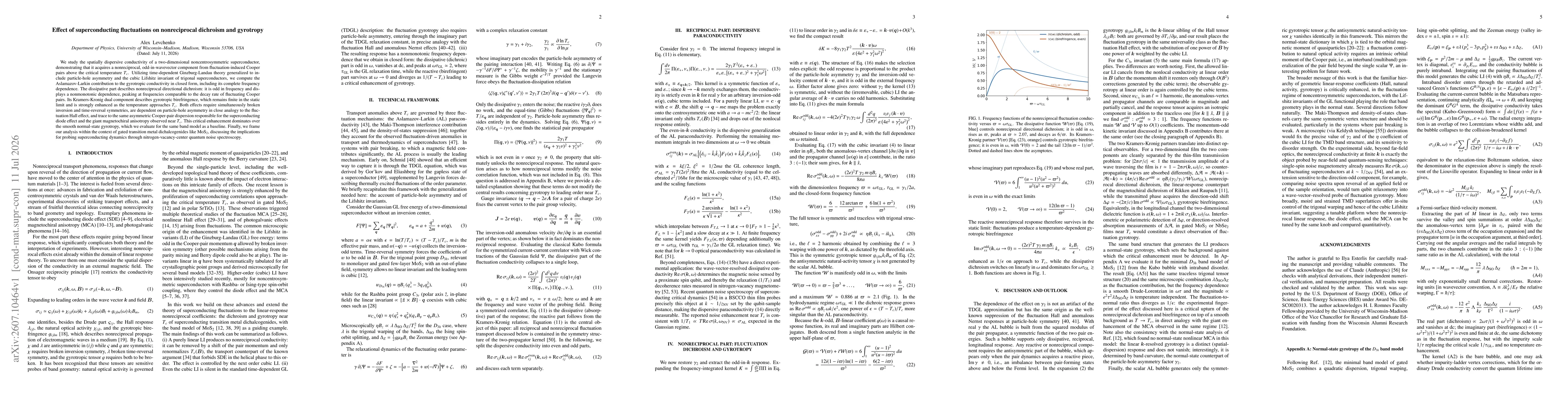 Thumbnail for Effect of superconducting fluctuations on nonreciprocal dichroism and gyrotropy