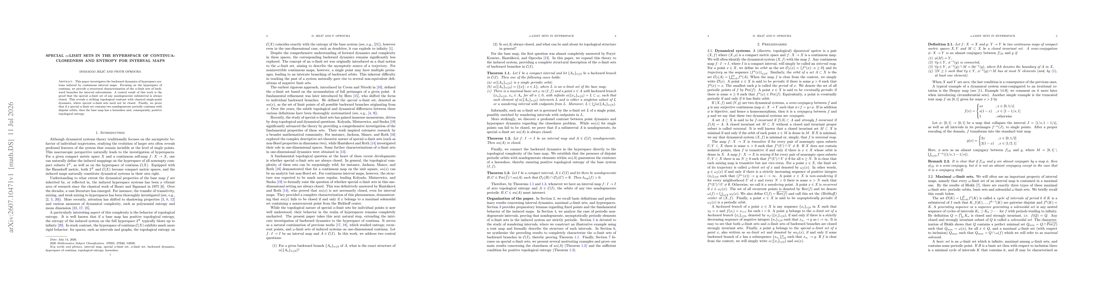 Thumbnail for Special $α$-limit sets in the hyperspace of continua: closedness and entropy for interval maps