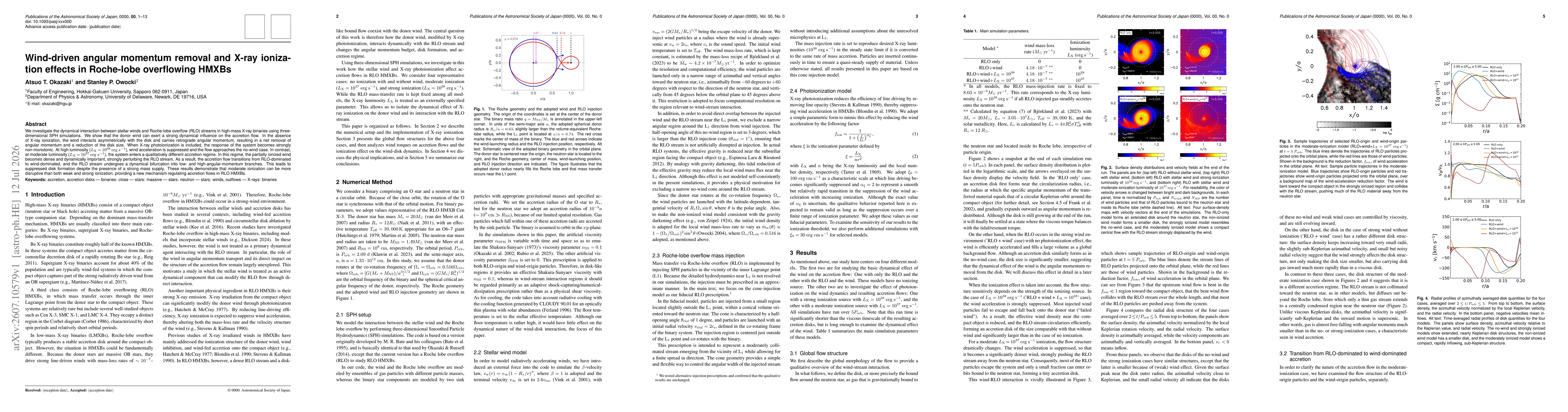 Thumbnail for Wind-driven angular momentum removal and X-ray ionization effects in Roche-lobe overflowing HMXBs