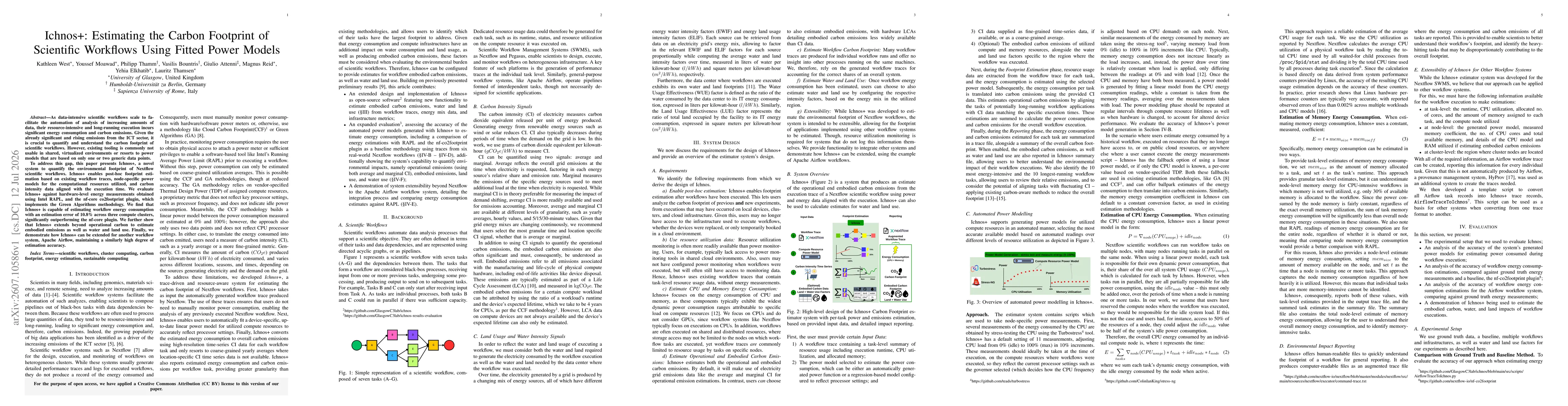 Thumbnail for Ichnos+: Estimating the Carbon Footprint of Scientific Workflows Using Fitted Power Models