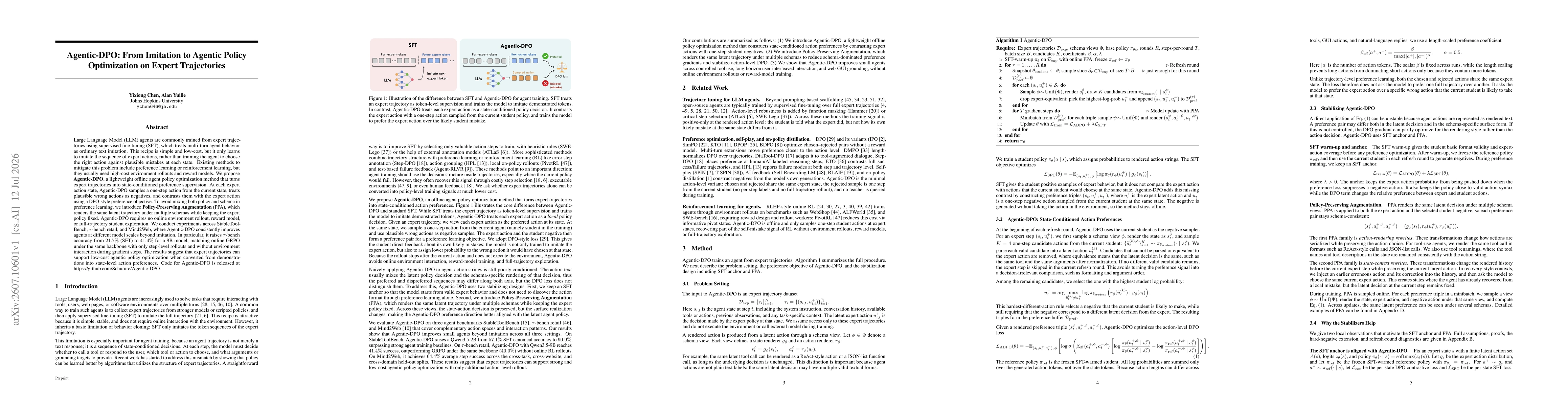 Thumbnail for Agentic-DPO: From Imitation to Agentic Policy Optimization on Expert Trajectories