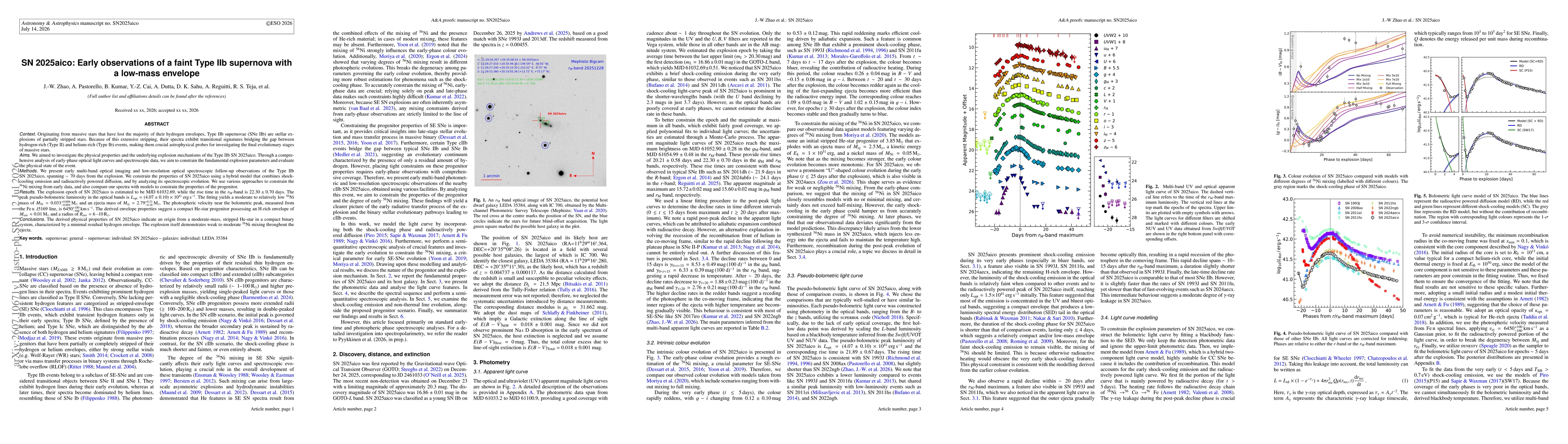 Thumbnail for SN 2025aico: Early observations of a faint Type IIb supernova with a low-mass envelope