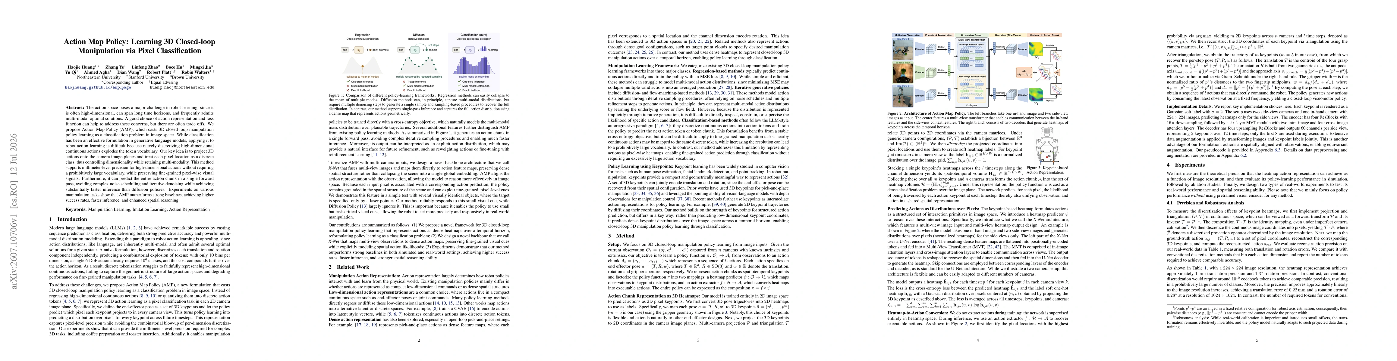 Thumbnail for Action Map Policy: Learning 3D Closed-loop Manipulation via Pixel Classification