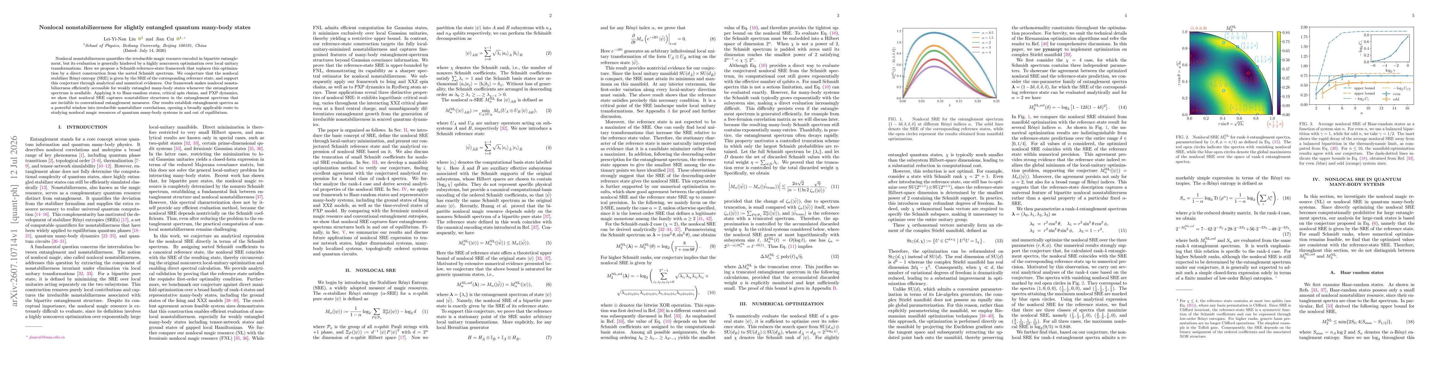 Thumbnail for Nonlocal nonstabilizerness for slightly entangled quantum many-body states