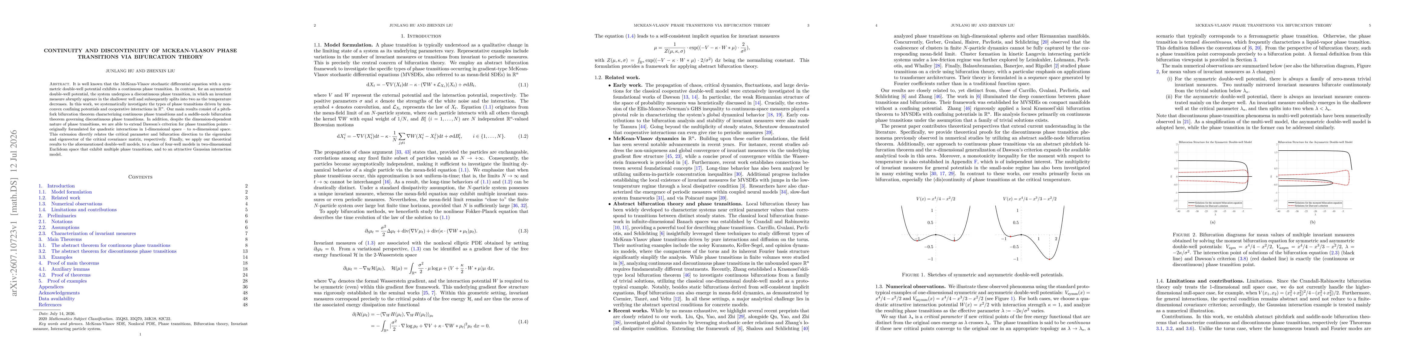 Thumbnail for Continuity and Discontinuity of McKean-Vlasov Phase Transitions via Bifurcation Theory