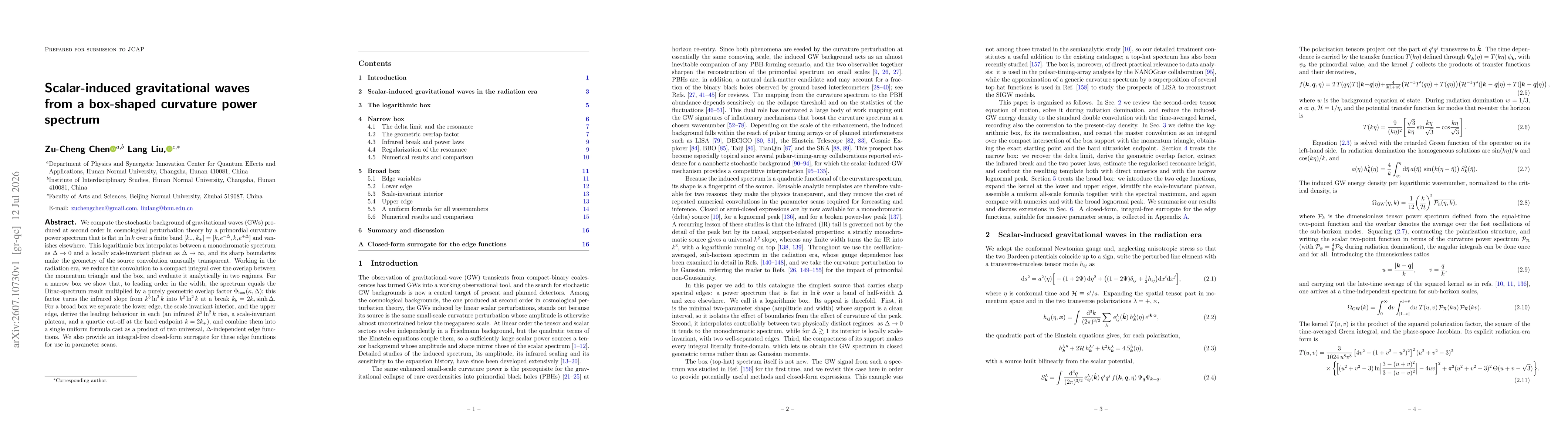 Thumbnail for Scalar-induced gravitational waves from a box-shaped curvature power spectrum