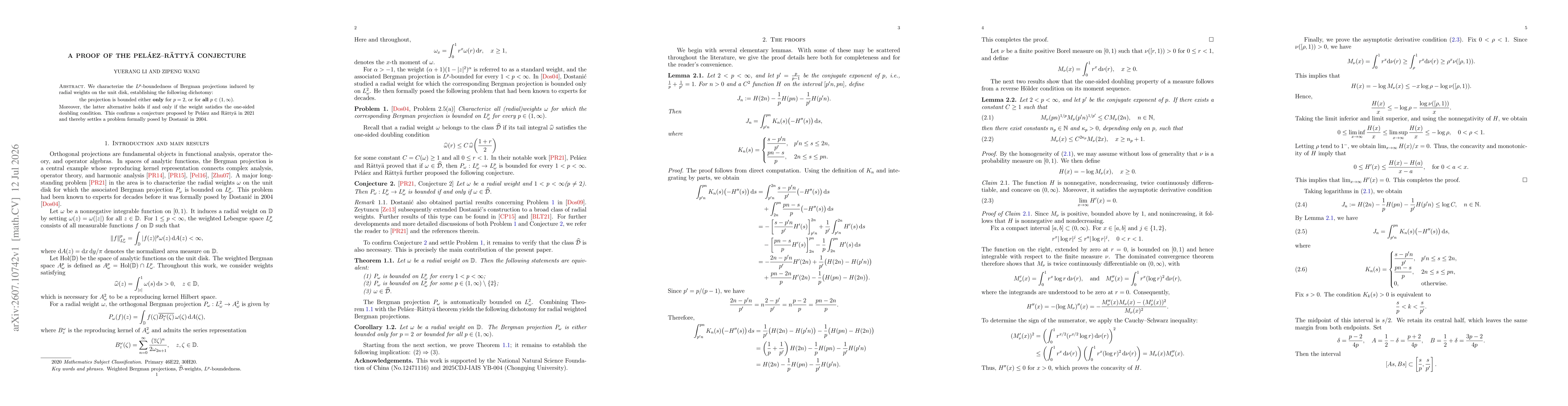 Thumbnail for A proof of the Peláez--Rättyä conjecture