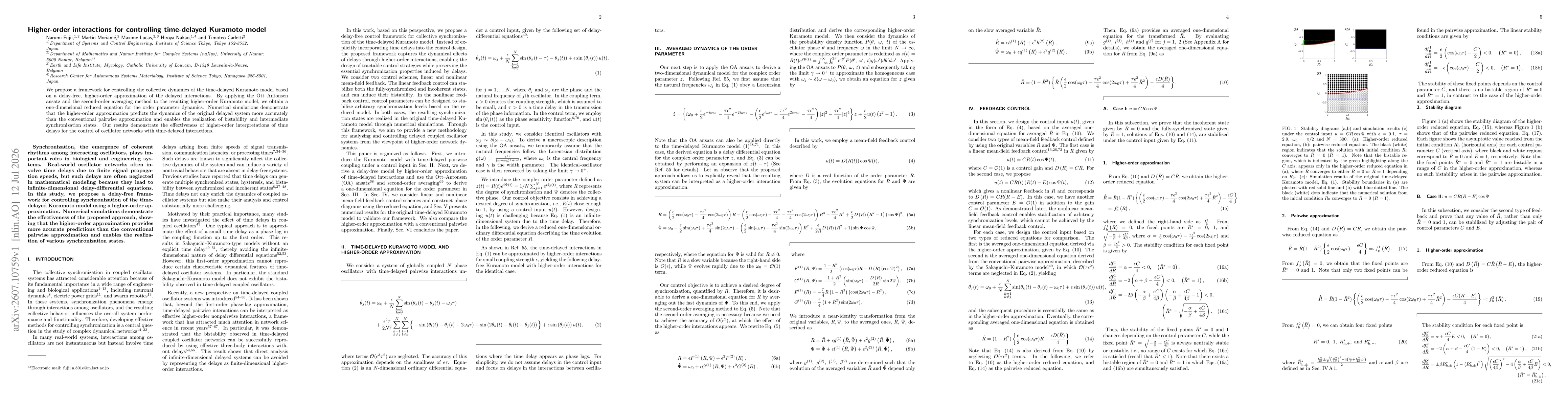 Thumbnail for Higher-order interactions for controlling time-delayed Kuramoto model
