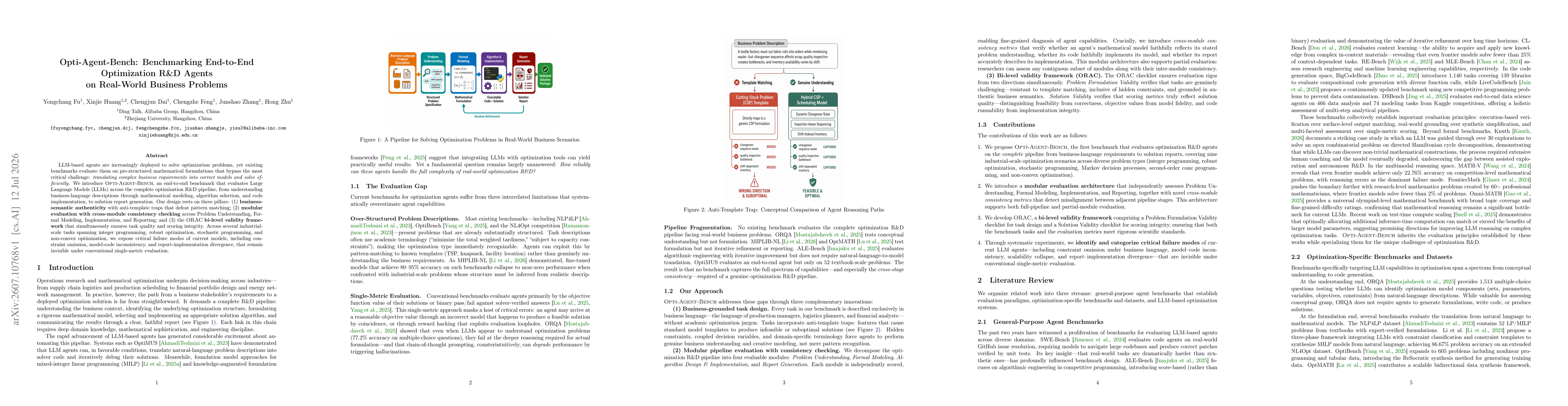 Thumbnail for Opti-Agent-Bench: Benchmarking End-to-End Optimization R&D Agents on Real-World Business Problems