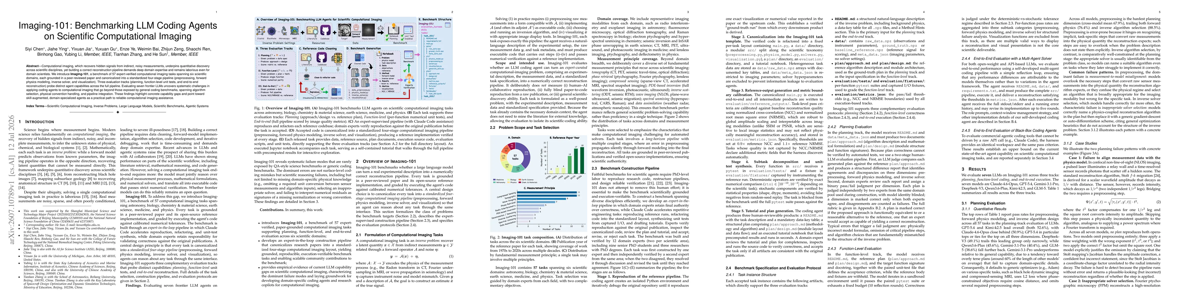 Thumbnail for Imaging-101: Benchmarking LLM Coding Agents on Scientific Computational Imaging