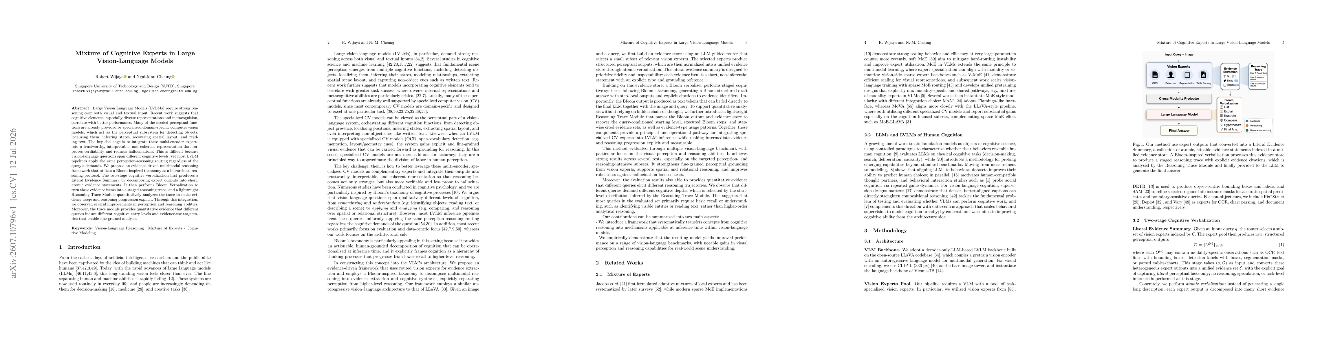 Thumbnail for Mixture of Cognitive Experts in Large Vision-Language Models