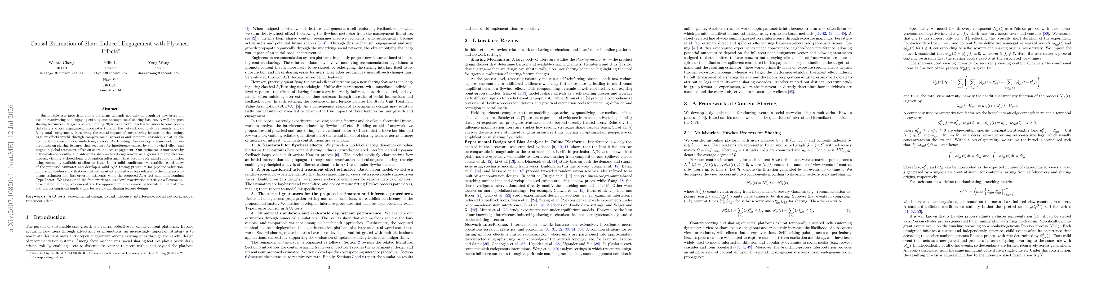 Thumbnail for Causal Estimation of Share-Induced Engagement with Flywheel Effects