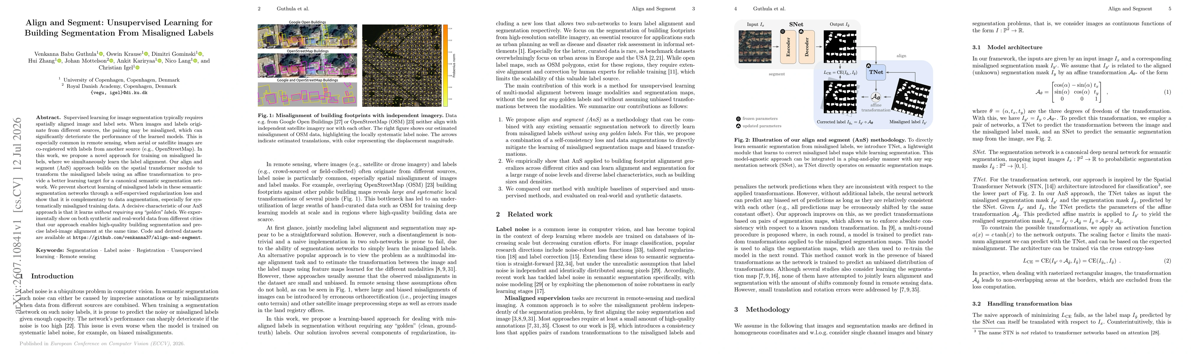 Thumbnail for Align and Segment: Unsupervised Learning for Building Segmentation From Misaligned Labels