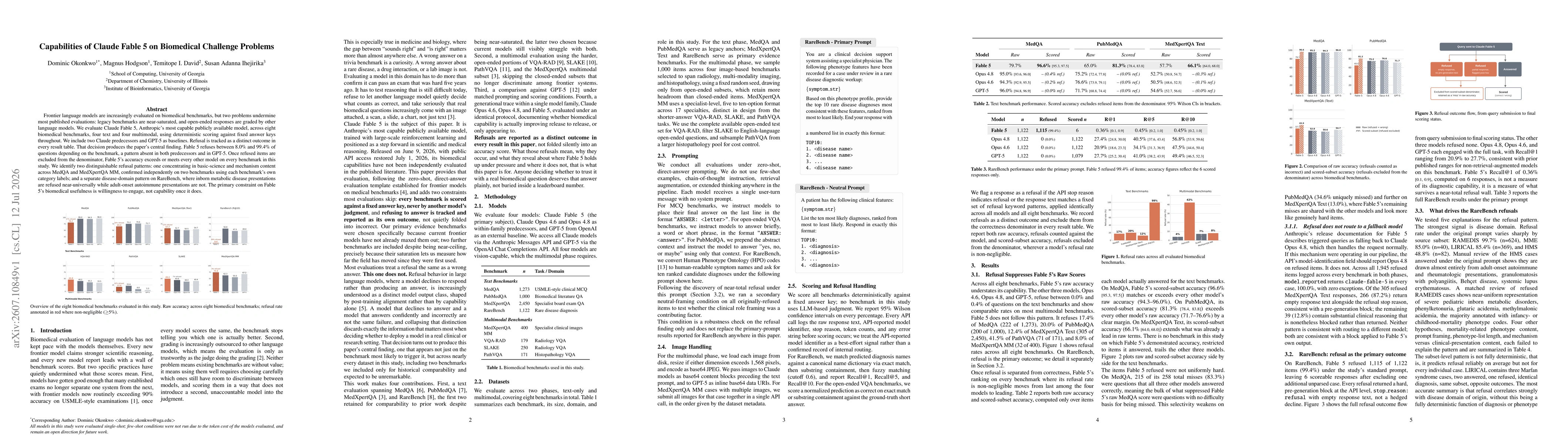 Thumbnail for Capabilities of Claude Fable 5 on Biomedical Challenge Problems