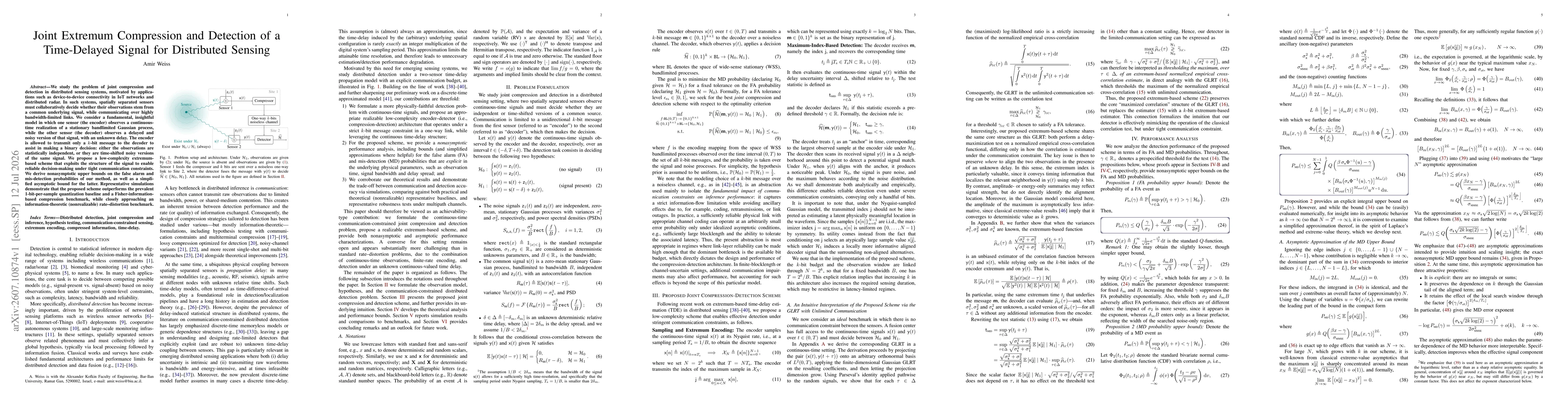 Thumbnail for Joint Extremum Compression and Detection of a Time-Delayed Signal for Distributed Sensing