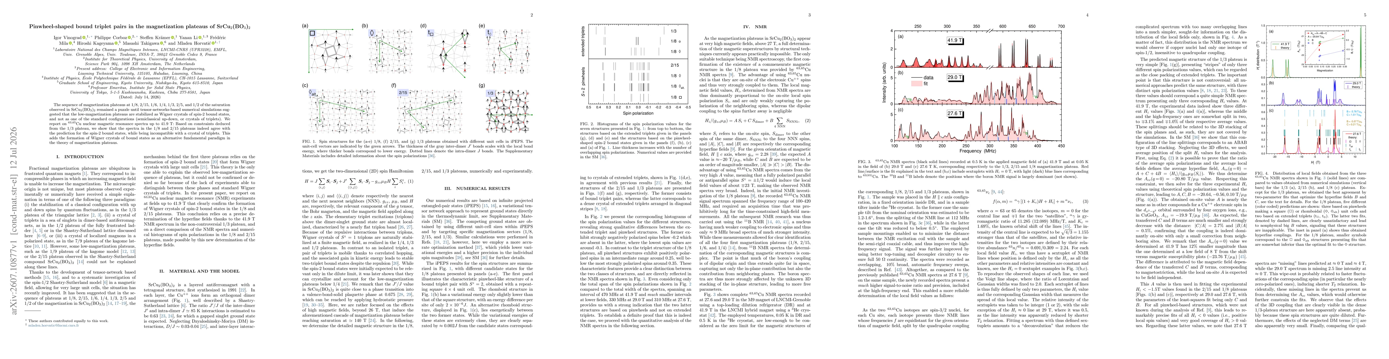 Thumbnail for Pinwheel-shaped bound triplet pairs in the magnetization plateaus of SrCu$_2$(BO$_3$)$_2$