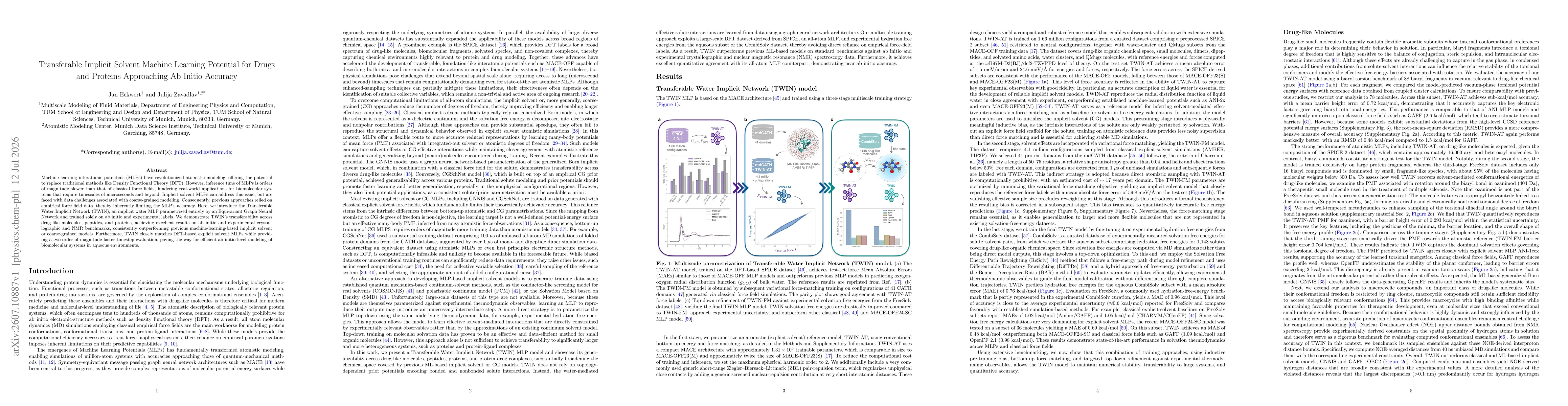 Thumbnail for Transferable Implicit Solvent Machine Learning Potential for Drugs and Proteins Approaching Ab Initio Accuracy