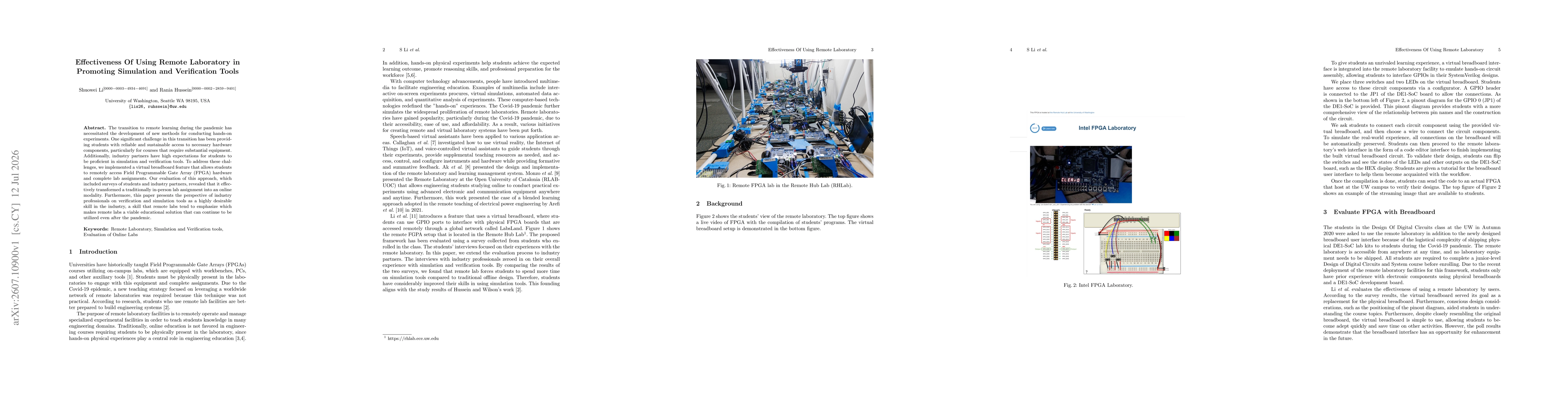 Thumbnail for Effectiveness of Using Remote Laboratory in Promoting Simulation and Verification Tools