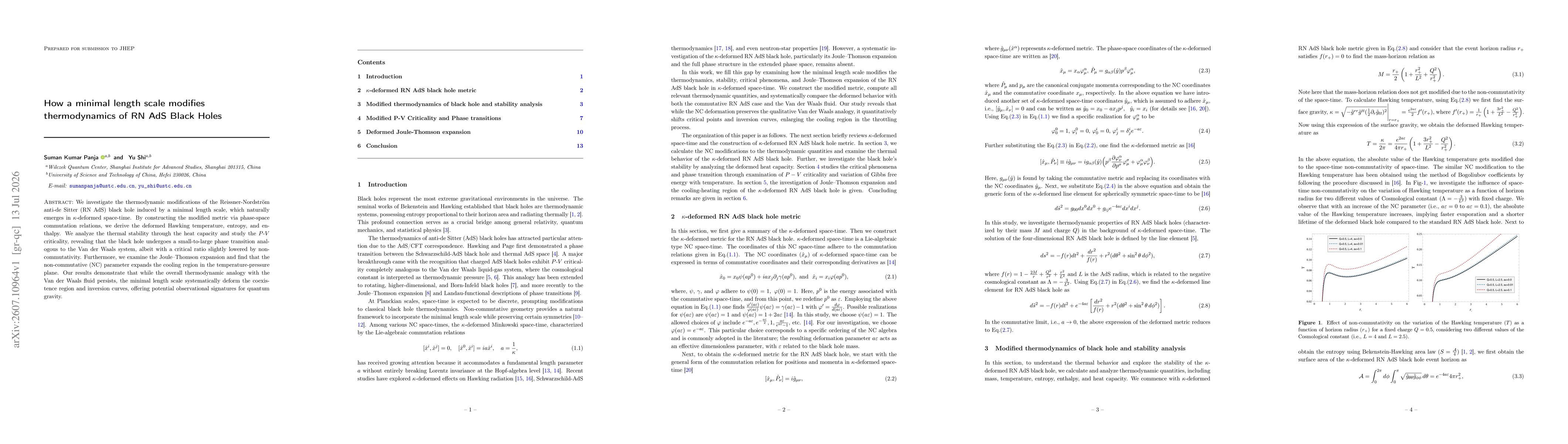 Thumbnail for How a minimal length scale modifies thermodynamics of RN AdS Black Holes?