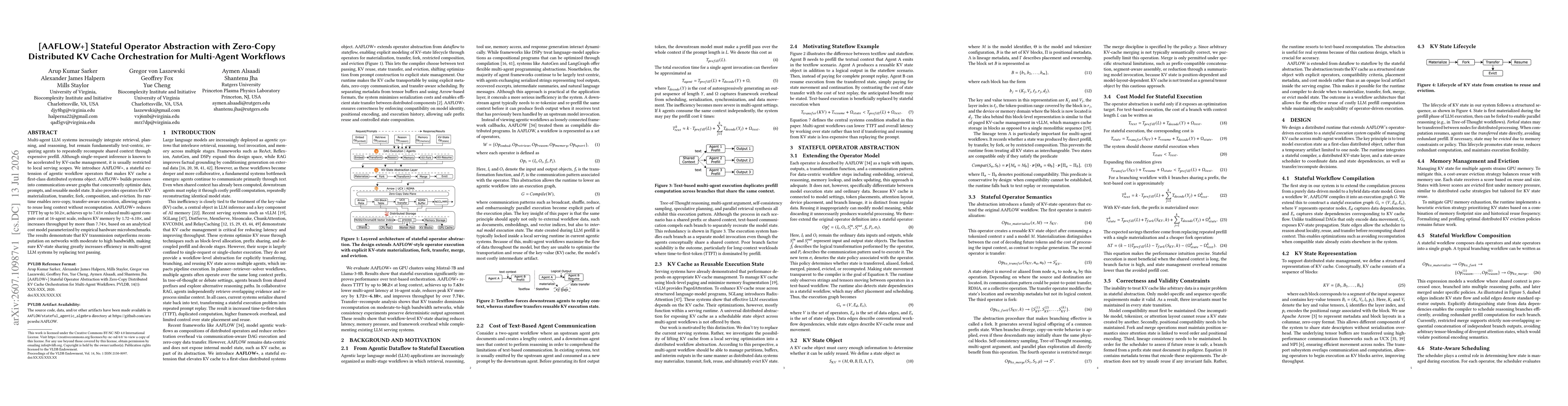 Thumbnail for [AAFLOW+] Stateful Operator Abstraction with Zero-Copy Distributed KV Cache Orchestration for Multi-Agent Workflows
