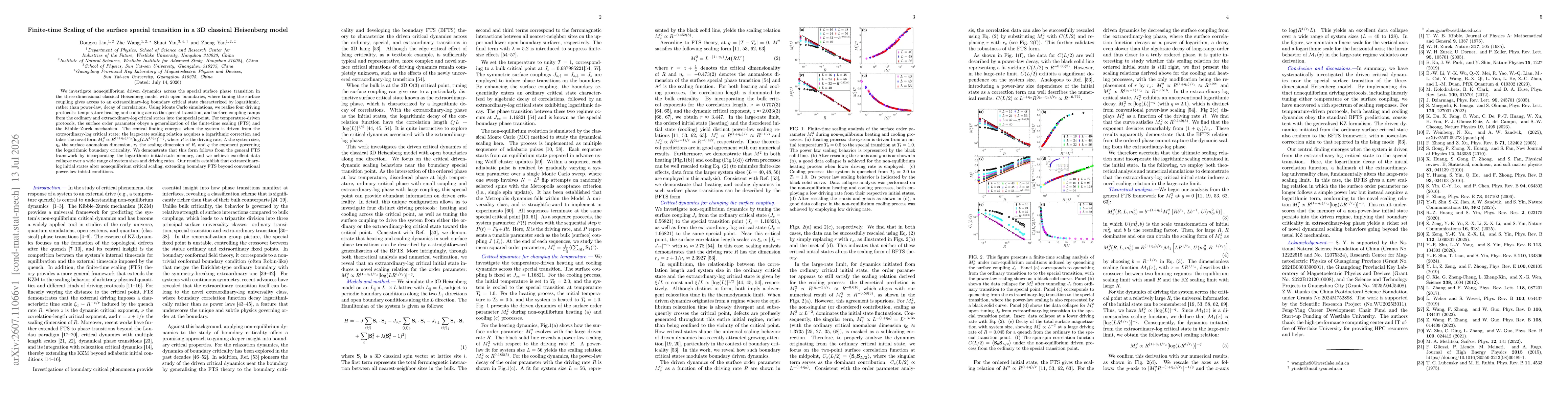 Thumbnail for Finite-time Scaling of the surface special transition in a 3D classical Heisenberg model