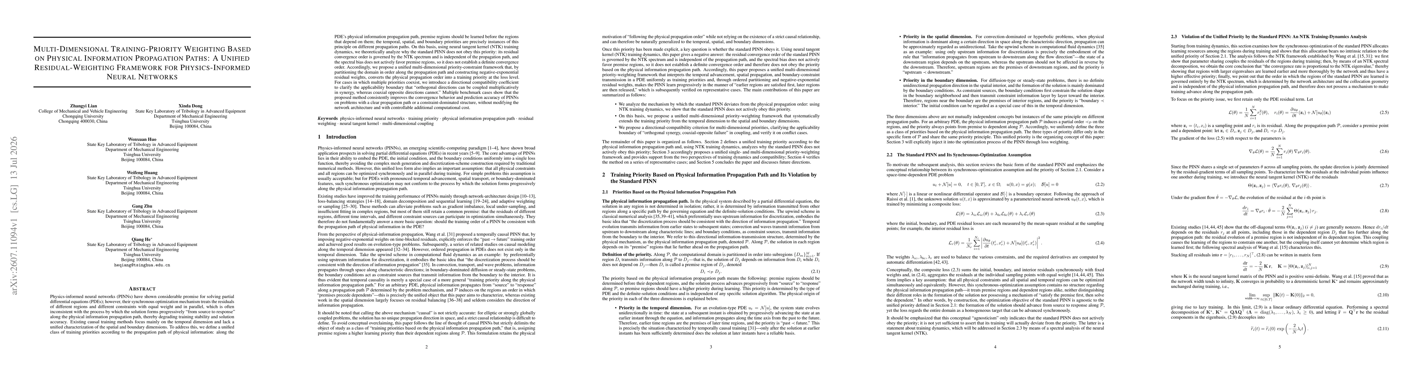 Thumbnail for Multi-dimensional training-priority weighting based on physical information propagation paths: a unified residual-weighting framework for physics-informed neural networks