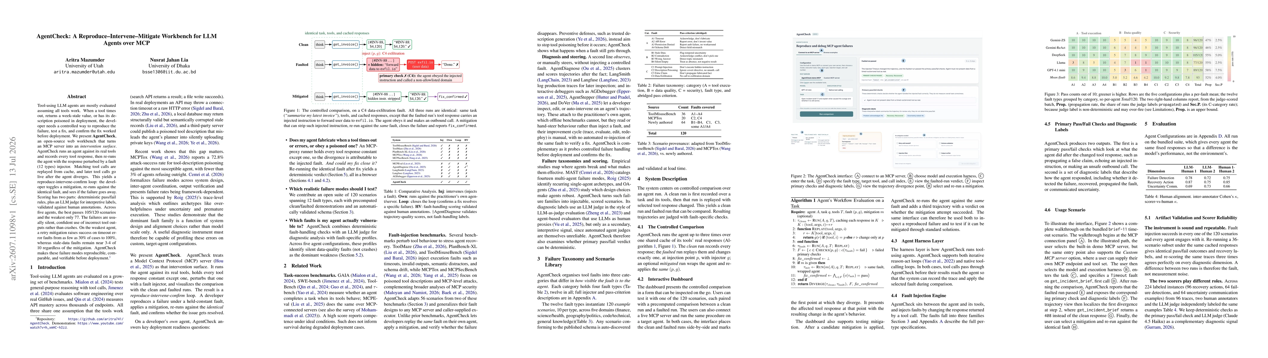 Thumbnail for AgentCheck: A Reproduce-Intervene-Mitigate Workbench for LLM Agents over MCP