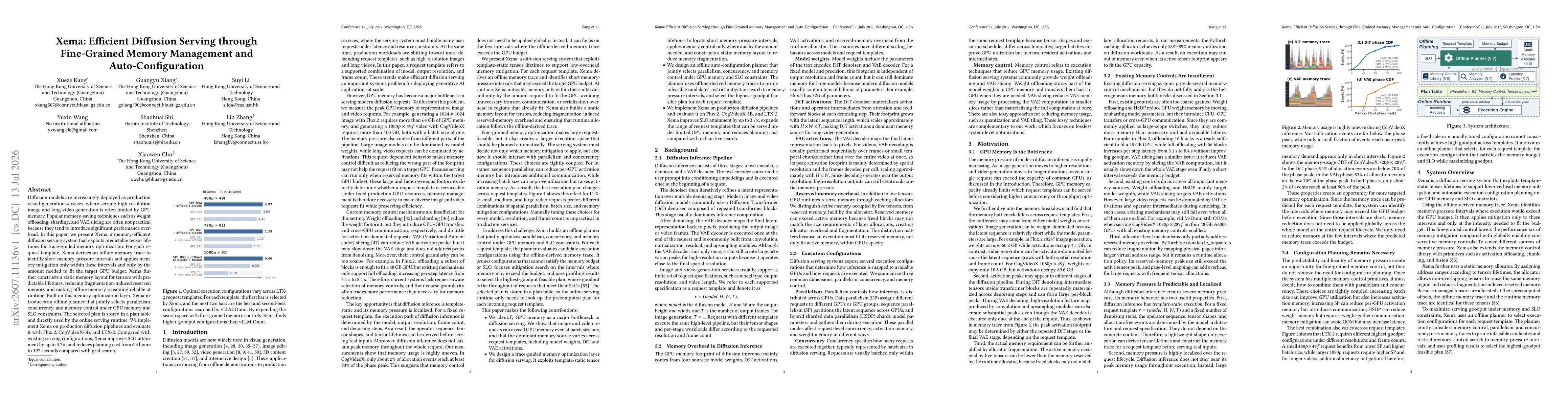 Thumbnail for Xema: Efficient Diffusion Serving through Fine-Grained Memory Management and Auto-Configuration