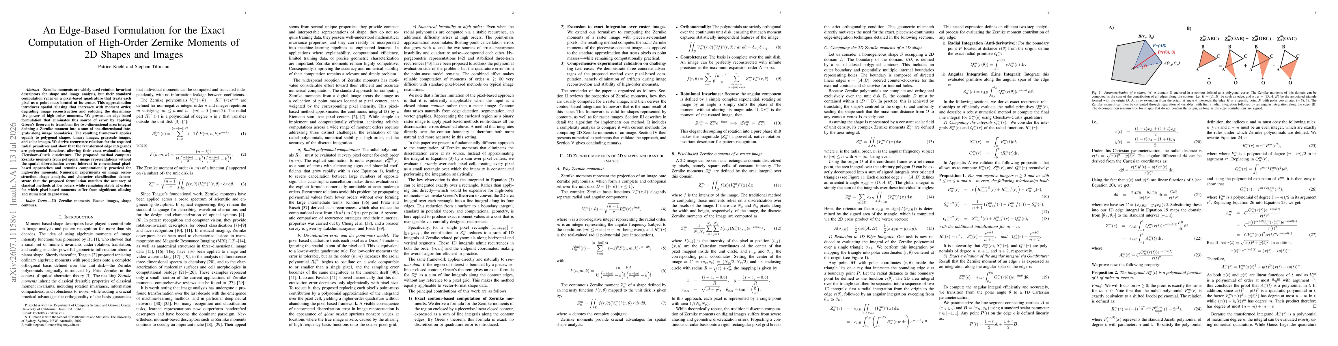 Thumbnail for An Edge-Based Formulation for the Exact Computation of High-Order Zernike Moments of 2D Shapes and Images