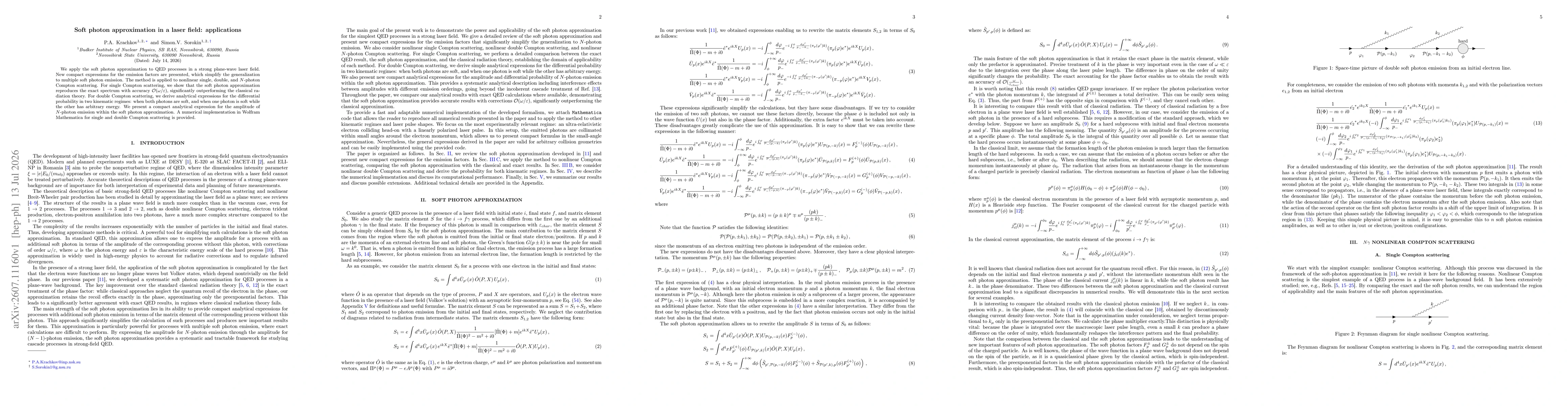 Thumbnail for Soft photon approximation in a laser field: applications