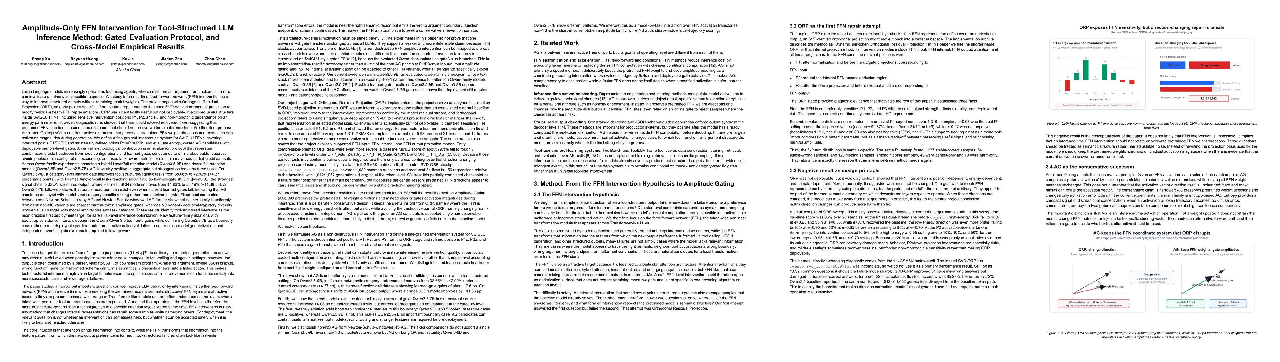 Thumbnail for Amplitude-Only FFN Intervention for Tool-Structured LLM Inference Method: Gated Evaluation Protocol, and Cross-Model Empirical Results