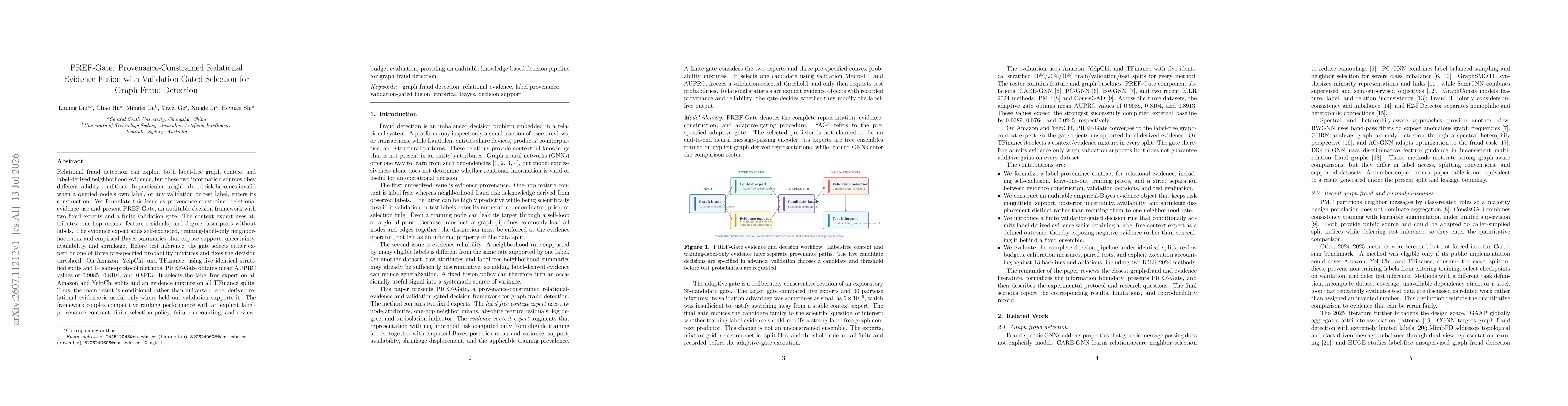 Thumbnail for PREF-Gate: Provenance-Constrained Relational Evidence Fusion with Validation-Gated Selection for Graph Fraud Detection