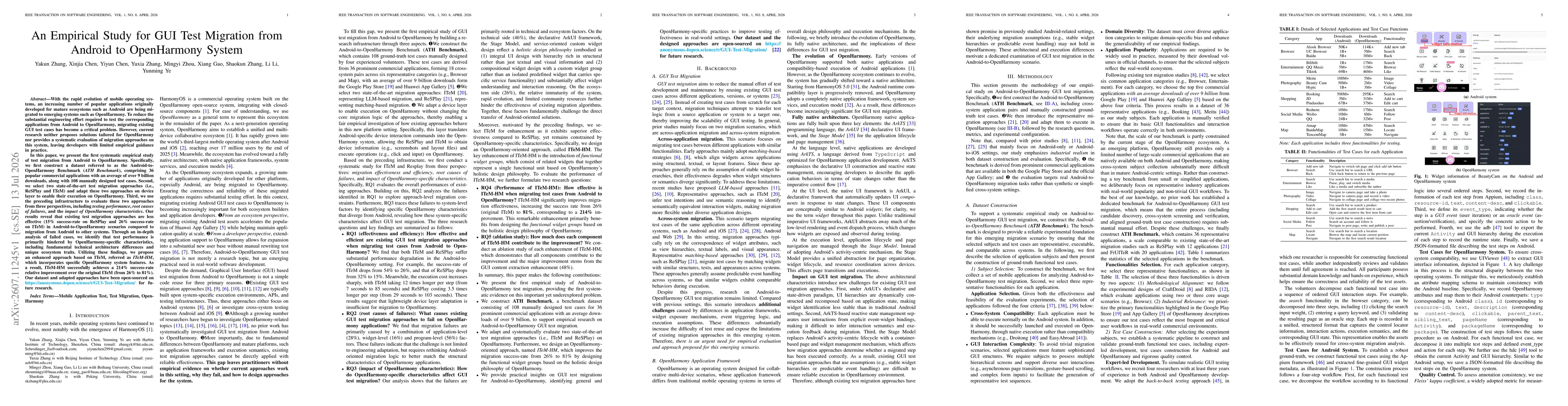 Thumbnail for An Empirical Study for GUI Test Migration from Android to OpenHarmony System