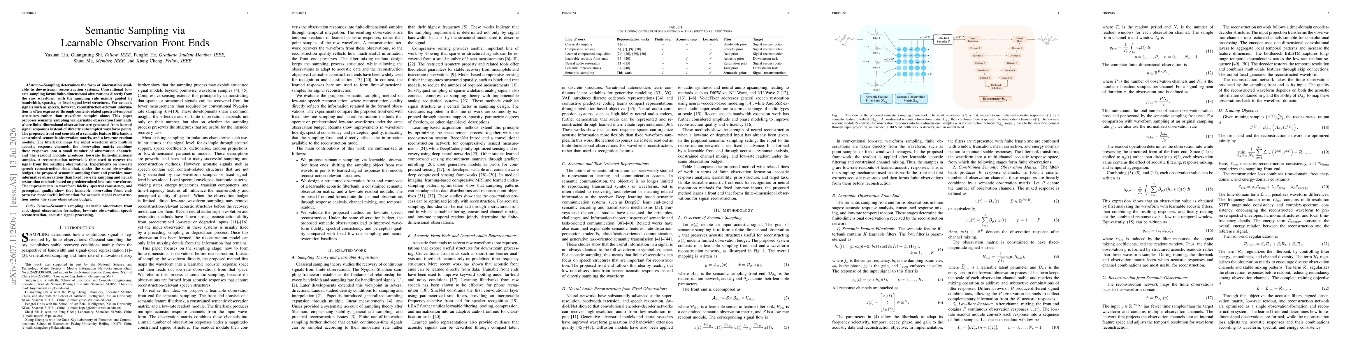 Thumbnail for Semantic Sampling via Learnable Observation Front Ends