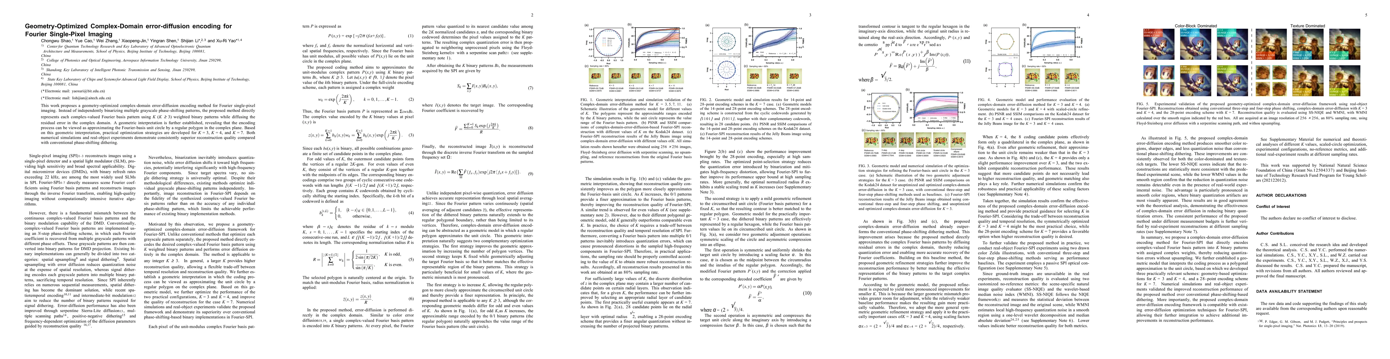 Thumbnail for Geometry-Optimized Complex-Domain error-diffusion encoding for Fourier Single-Pixel Imaging