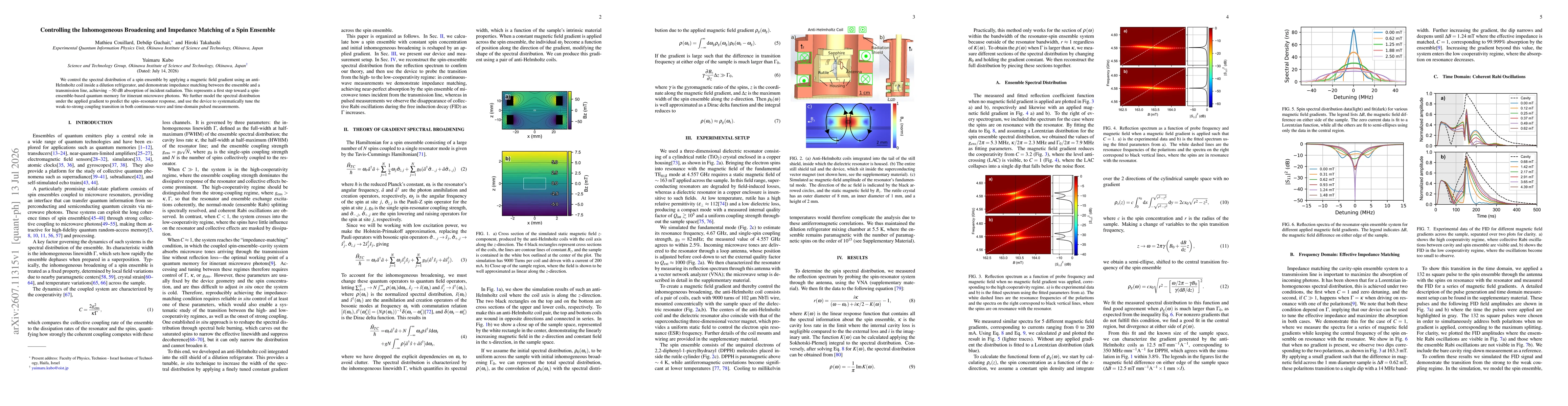 Thumbnail for Controlling the Inhomogeneous Broadening and Impedance Matching of a Spin Ensemble