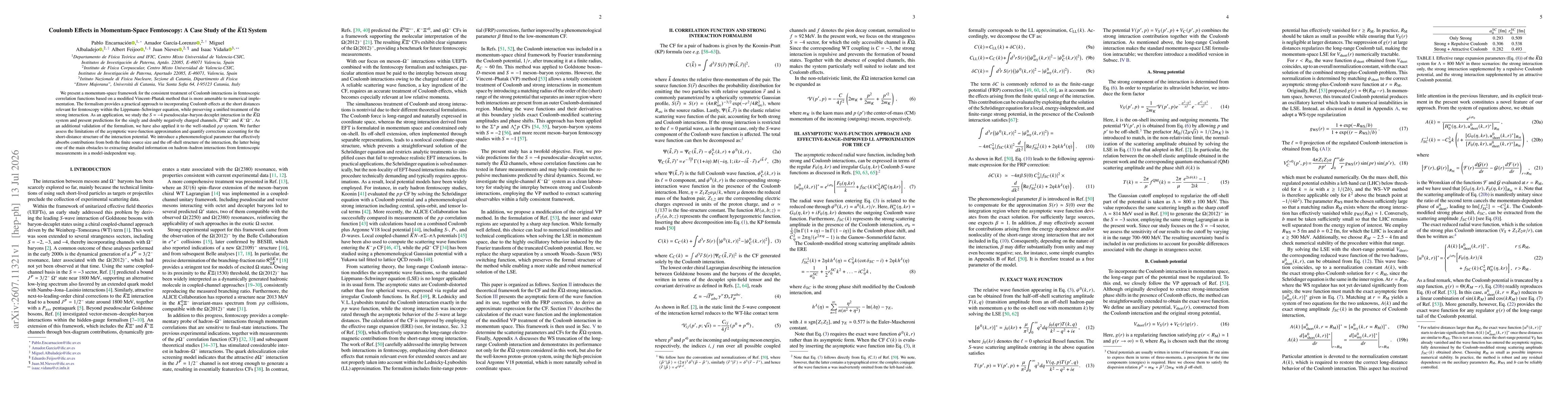 Thumbnail for Coulomb Effects in Momentum-Space Femtoscopy: A Case Study of the $\bar{K}Ω$ System
