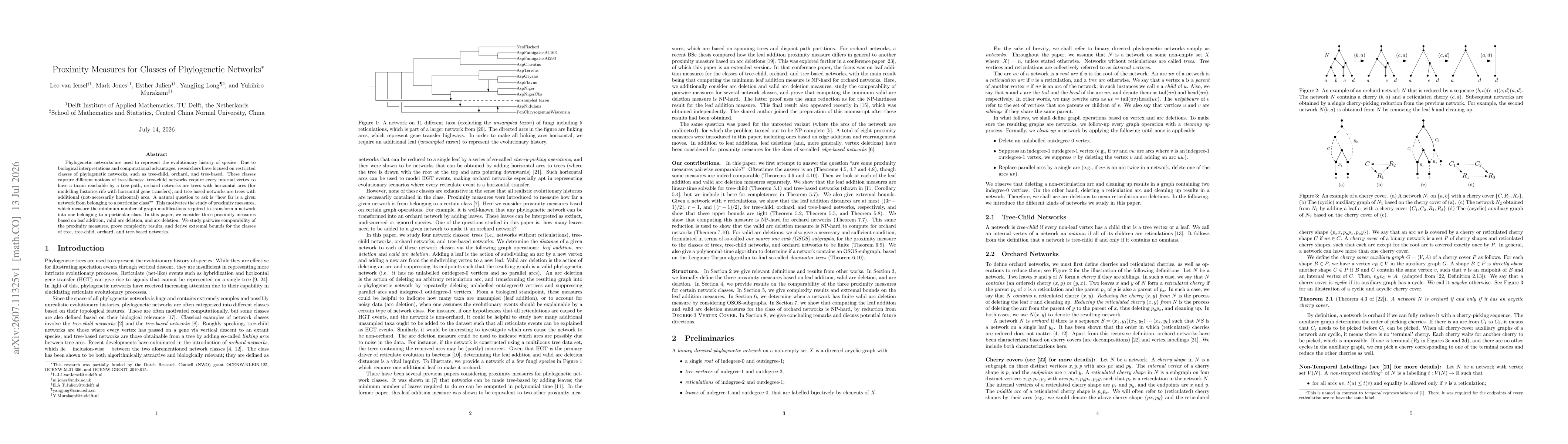 Thumbnail for Proximity Measures for Classes of Phylogenetic Networks